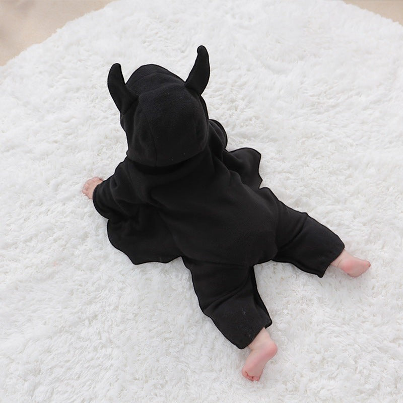 Baby Halloween Bat Hooded Onesie | Little Devil Romper | PEEK-AH-BOO