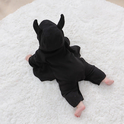 Baby Halloween Bat Hooded Onesie | Little Devil Romper | PEEK-AH-BOO