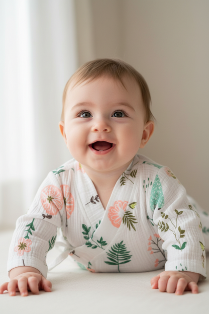 Kimono Style Baby Summer Romper | PEEK-AH-BOO
