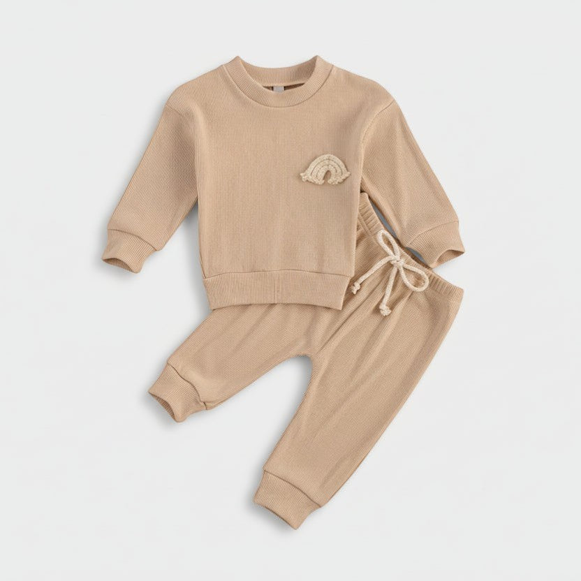 Rainbow Embroidery Newborn Baby Clothes Set | PEEK-AH-BOO