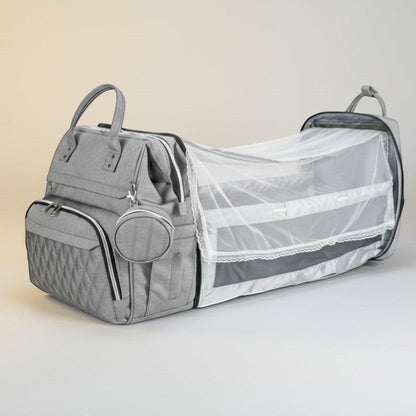 Multifunctional Diaper Bag Backpack with Foldable Travel Bassinet | PEEK-AH-BOO