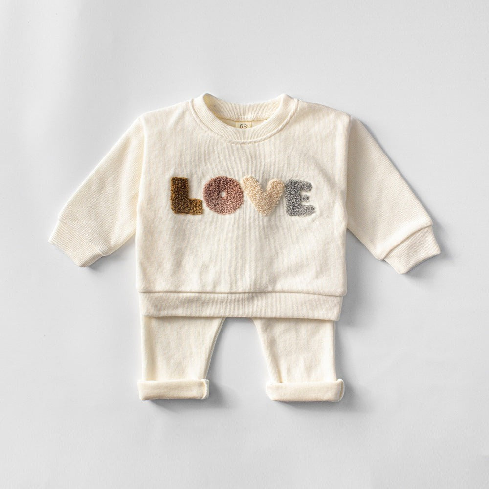 Toddler Boys Spring & Autumn Cotton Clothing Set | Letter Print 2-Piece Suit | PEEK-AH-BOO