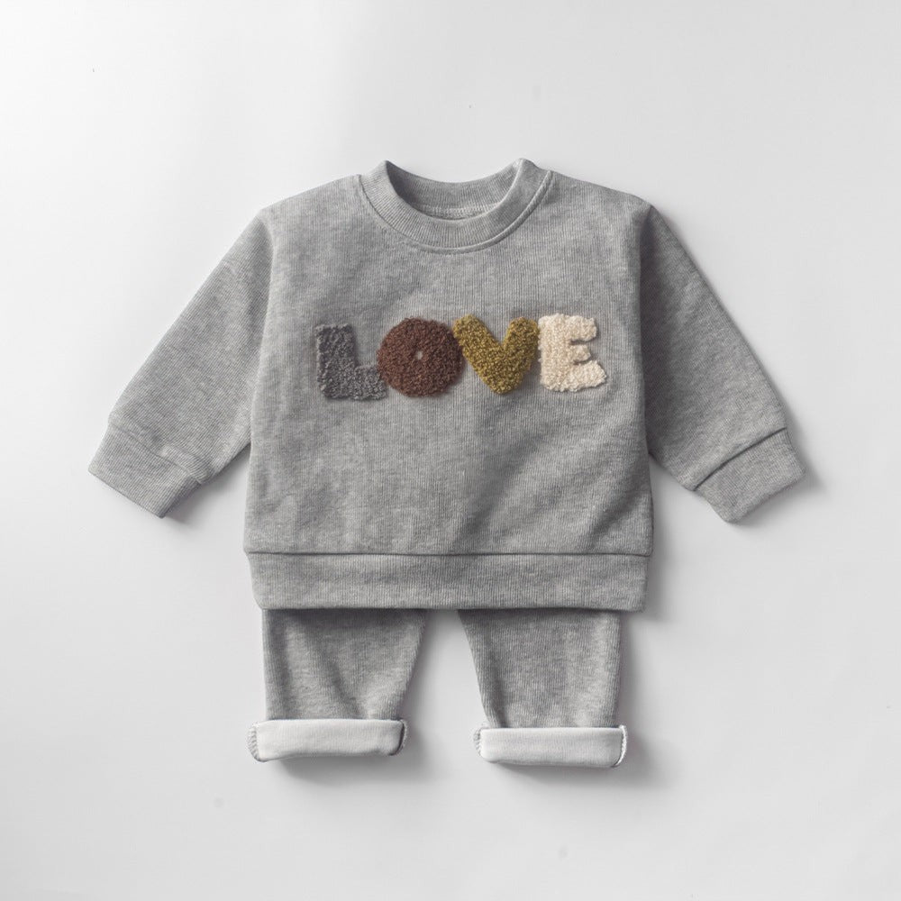Toddler Boys Spring & Autumn Cotton Clothing Set | Letter Print 2-Piece Suit | PEEK-AH-BOO