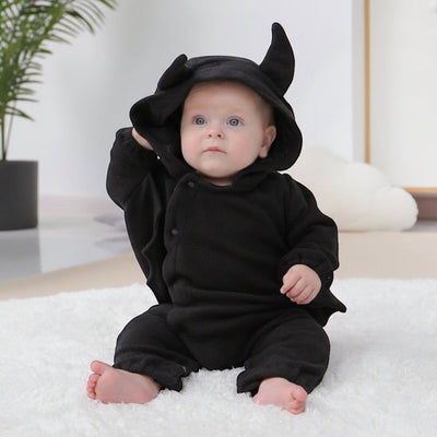 Baby Halloween Bat Hooded Onesie | Little Devil Romper | PEEK-AH-BOO