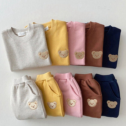 Winter Warm Fleece Baby Clothes Set | Korean-Style Tracksuit | PEEK-AH-BOO