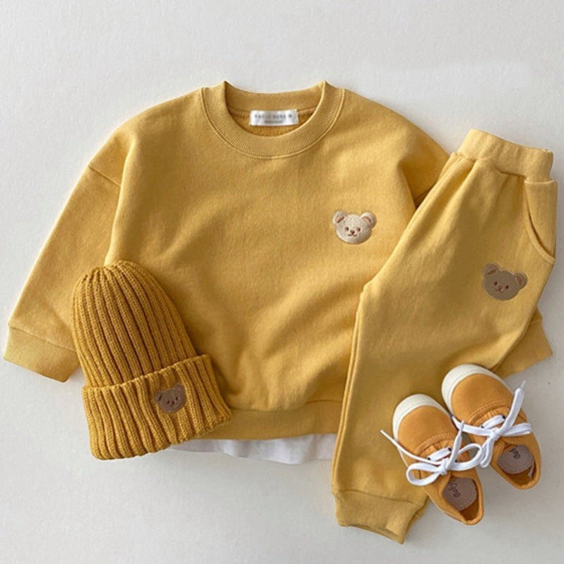 Winter Warm Fleece Baby Clothes Set | Korean-Style Tracksuit | PEEK-AH-BOO