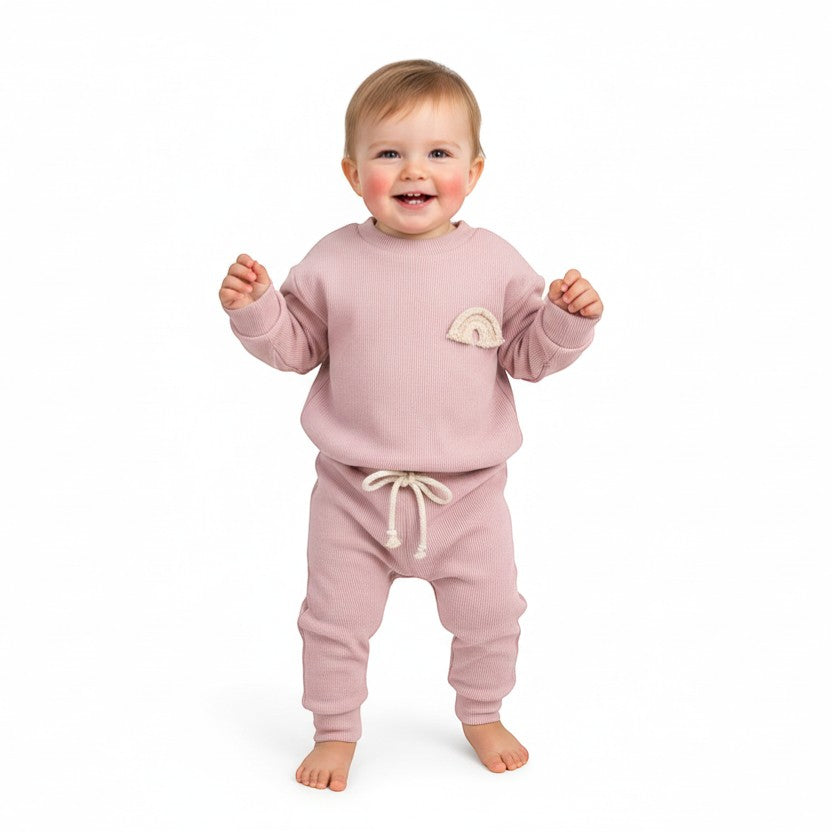 Rainbow Embroidery Newborn Baby Clothes Set | PEEK-AH-BOO