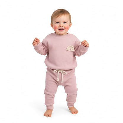 Rainbow Embroidery Newborn Baby Clothes Set | PEEK-AH-BOO