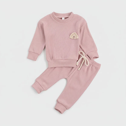 Rainbow Embroidery Newborn Baby Clothes Set | PEEK-AH-BOO
