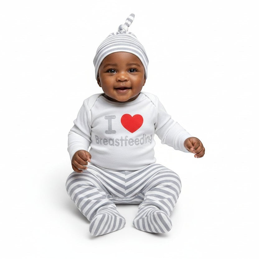 Elephant Embroidery Baby Clothing Set | 3-Piece Cotton Suit | PEEK-AH-BOO