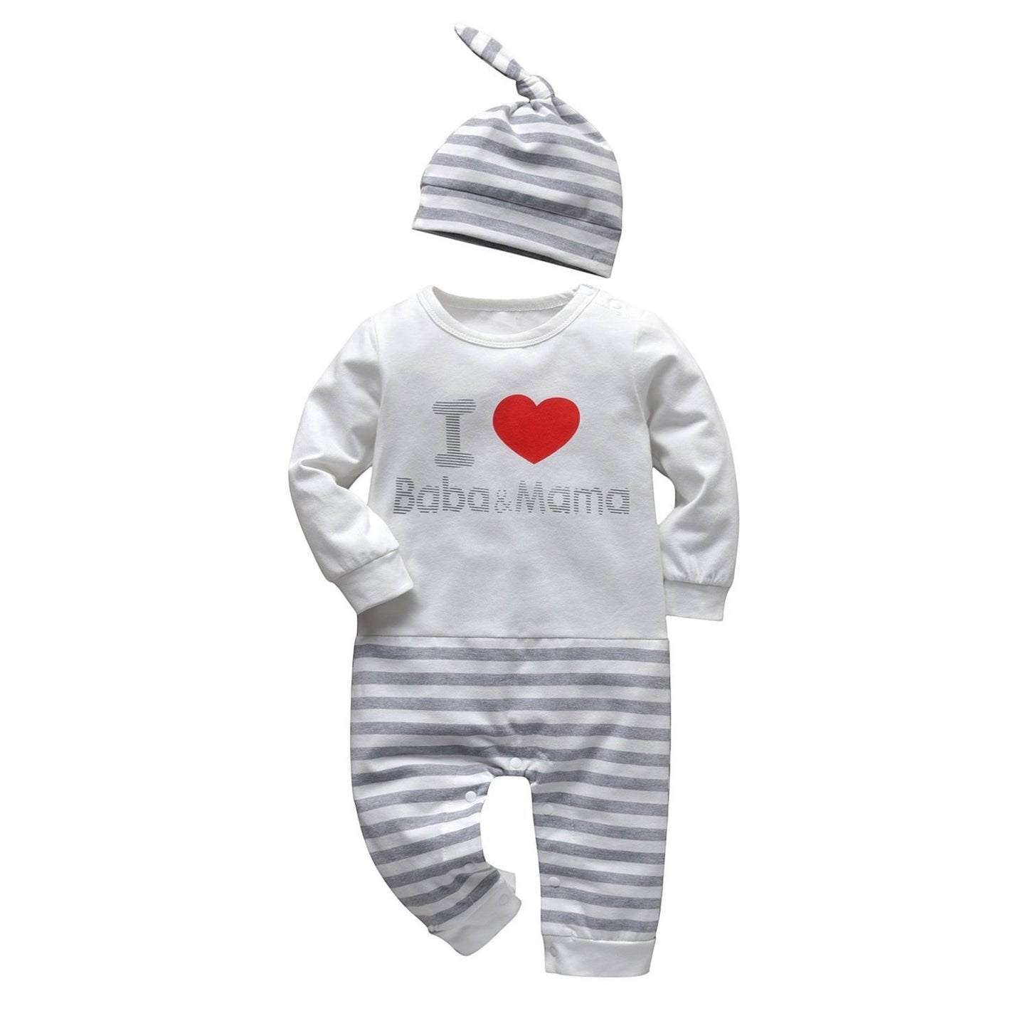 Elephant Embroidery Baby Clothing Set | 3-Piece Cotton Suit | PEEK-AH-BOO