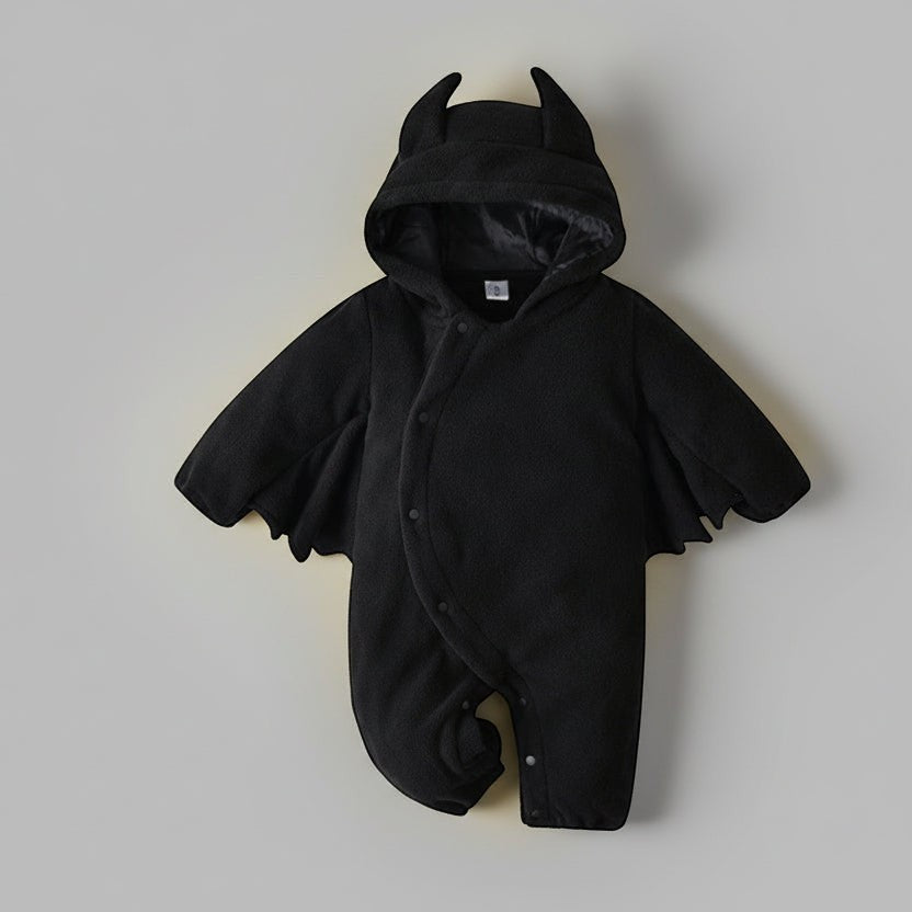 Baby Halloween Bat Hooded Onesie | Little Devil Romper | PEEK-AH-BOO