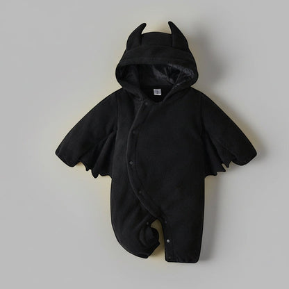 Baby Halloween Bat Hooded Onesie | Little Devil Romper | PEEK-AH-BOO