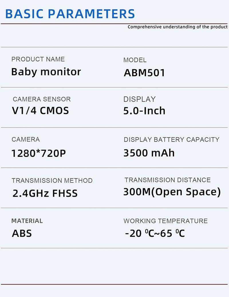 HD Wireless Baby Monitor with 5.0" HD LCD Screen & Crying Detection | PEEK-AH-BOO