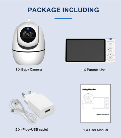 HD Wireless Baby Monitor with 5.0" HD LCD Screen & Crying Detection | PEEK-AH-BOO