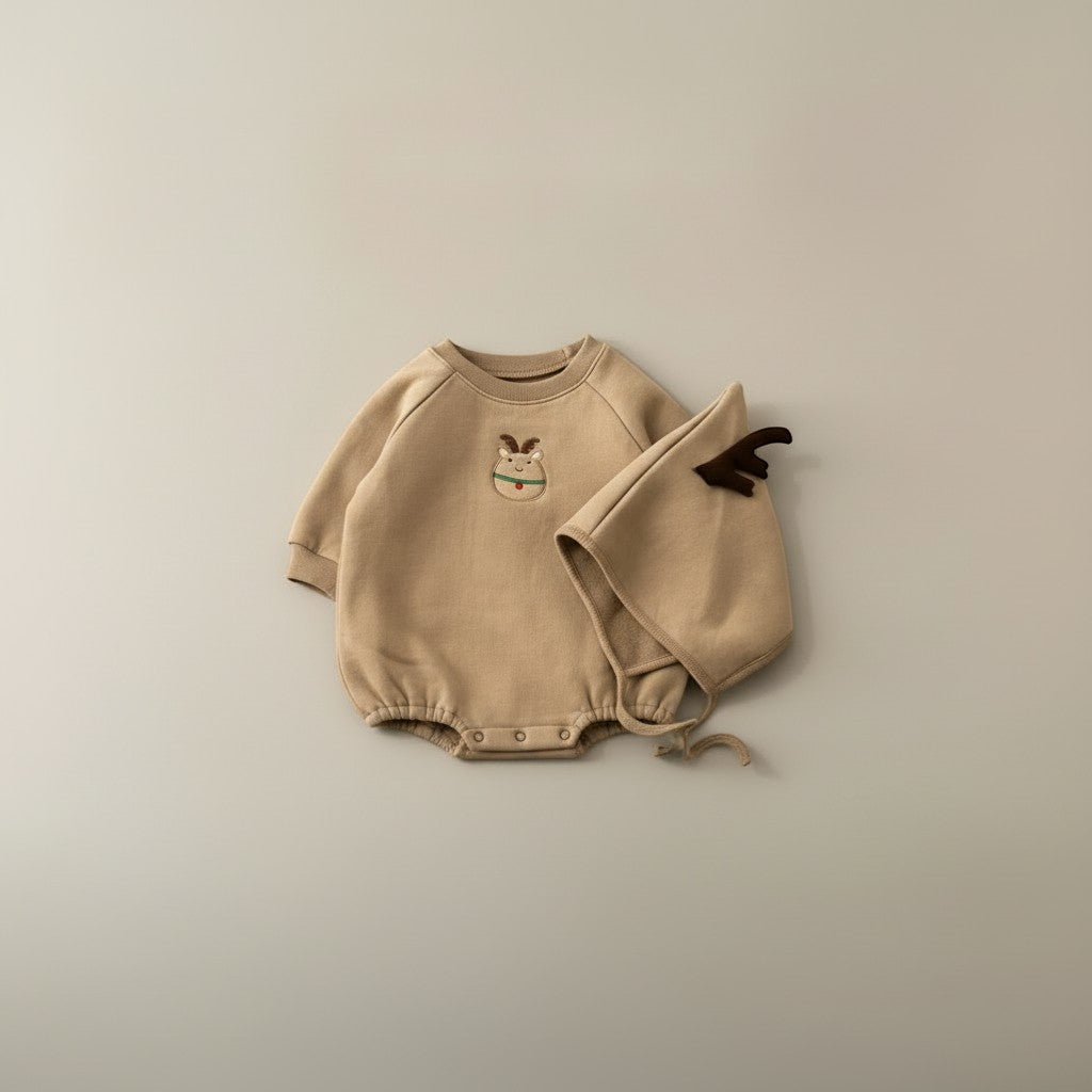 Santa Claus Embroidered Baby One-Piece | PEEK-AH-BOO