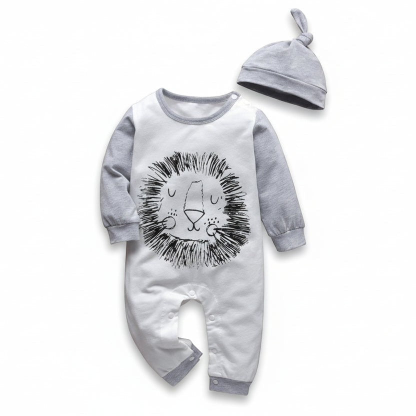 Elephant Embroidery Baby Clothing Set | 3-Piece Cotton Suit | PEEK-AH-BOO