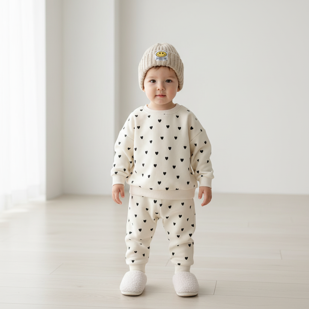 Full Heart Baby Hoodie & Pants Set | PEEK-AH-BOO