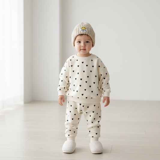 Full Heart Baby Hoodie & Pants Set | PEEK-AH-BOO