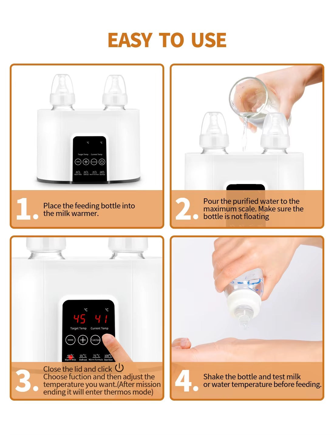 4-in-1 Multi-Function Baby Bottle Warmer & Sterilizer | PEEK-AH-BOO