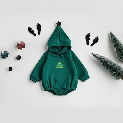 Santa Claus Embroidered Baby One-Piece | PEEK-AH-BOO