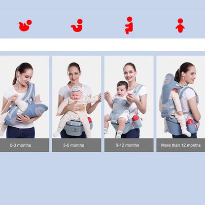 3-in-1 All-Season Baby Carrier with Ergonomic Waist Stool | PEEK-AH-BOO