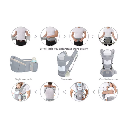 3-in-1 All-Season Baby Carrier with Ergonomic Waist Stool | PEEK-AH-BOO