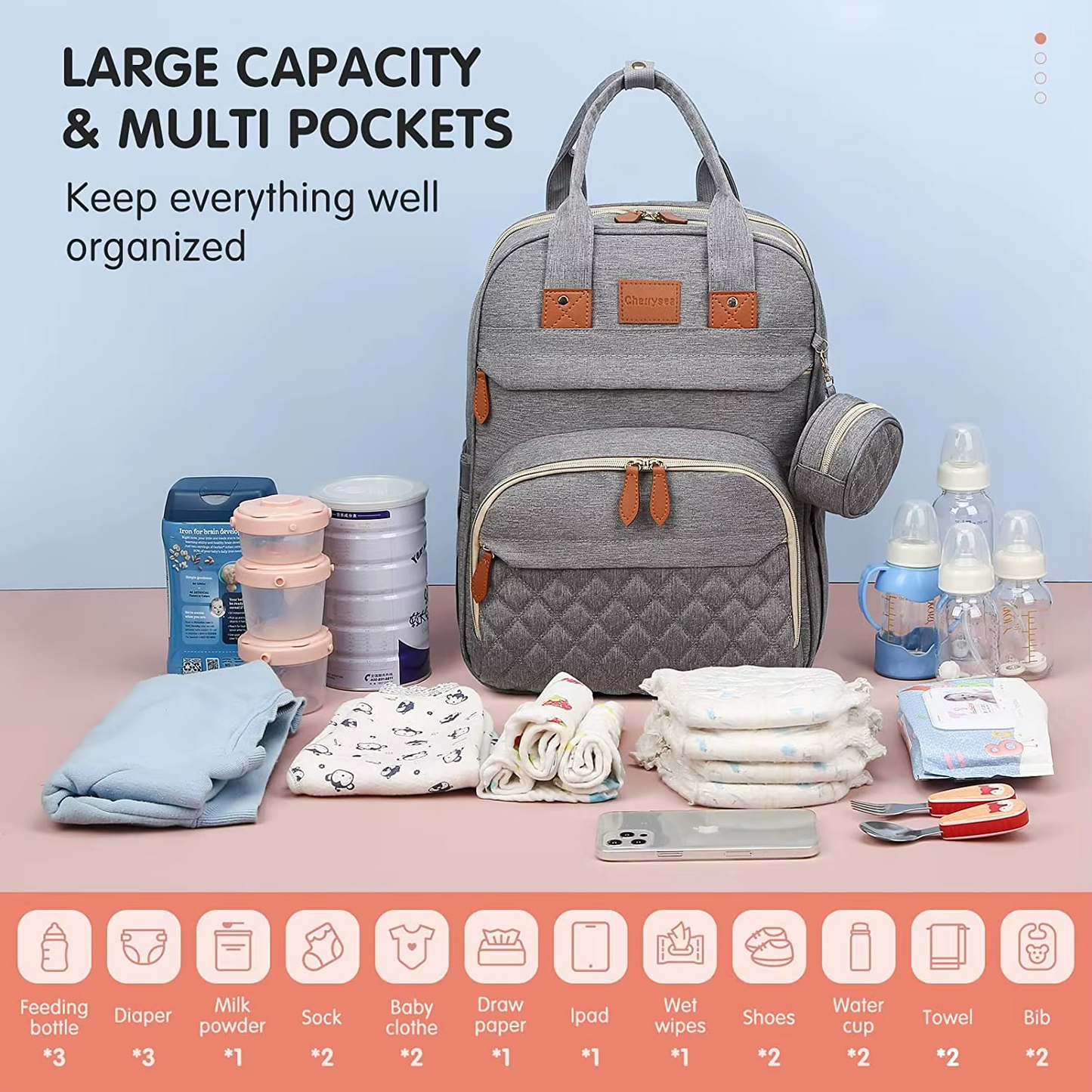 Multifunctional Diaper Bag Backpack with Foldable Travel Bassinet | PEEK-AH-BOO