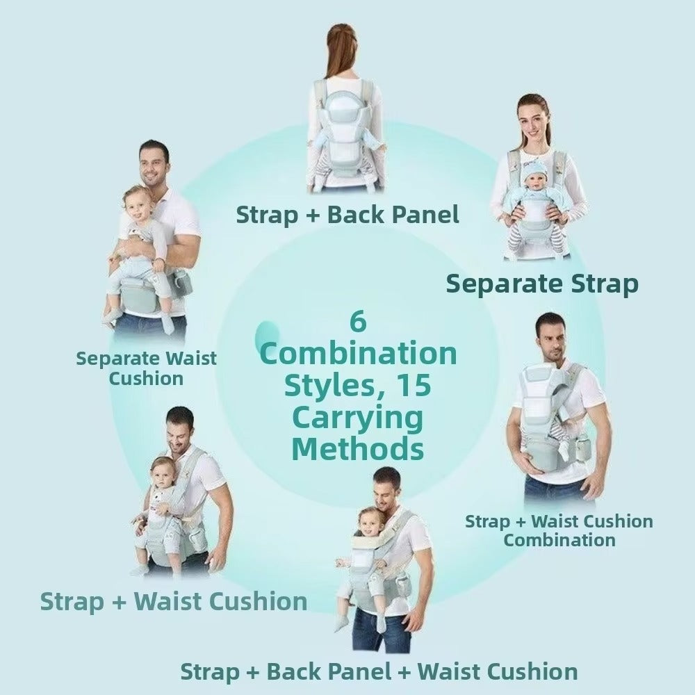 3-in-1 All-Season Baby Carrier with Ergonomic Waist Stool | PEEK-AH-BOO